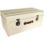 Malle métallique blanc perle avec poignée polyuréthane 160 litres Malle métallique blanc perle avec poignée polyuréthane 160 litres