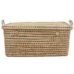 Malle de rangement feuille de palmier naturel 80 cm