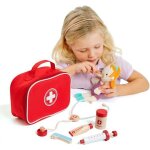 Mallette de docteur - molto - doctor set molto - jouets en bois - 4 pi�ces - peinture non toxique