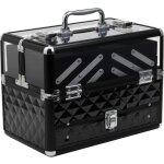 Mallette maquillage homcom aluminium 30x18x22cm noir