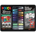 Mallette mtal de 20 marqueurs posca stickers graffiti