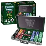 Mallette de poker - set de 300 jetons - piatnik - coffret en m�tal avec jetons professionnels et accessoires ...