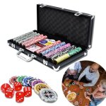 Mallette de poker uisebrt avec 500 jetons laser 2 plateaux 5 dés 3 boutons dealer boîtier en aluminium ... Mallette de poker uisebrt avec 500 jetons laser 2 plateaux 5 dés 3 boutons dealer boîtier en aluminium ...