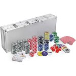 Mallette professionnelle de poker naizy - 500 jetons laser - coffret en aluminium argent