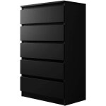 Malwa m5 commode à 5 tiroirs noire Malwa m5 commode à 5 tiroirs noire