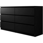 Malwa m6 noire commode  6 tiroirs