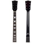 Manche de guitare - mxzzand - lp - rable - finition noire brillante - incrustation dormeau blanc