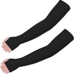 Manchettes de protection solaire en soie glac�e pour homme et femme - noir - multisport - respirant