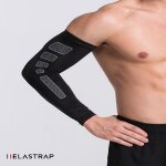 Manchon de compression - elastrap - avant bras coude - noir - multisport - performance amliore