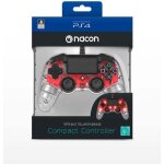Manette filaire compact controller nacon transparente rouge pour ps4 compatible pc Manette filaire compact controller nacon transparente rouge pour ps4 compatible pc