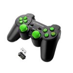 Manette de jeu - esperanza - gladiator - sans fil - noir / vert - vibration ergonomique