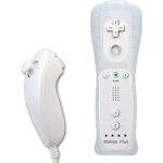 Manette de nintendo wii avec motion plus et nunchuk + etui de protection blanc
