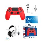Manette sans fil - sony - ps4 - bluetooth rouge - 3. 5 jack - casque gamer blanc