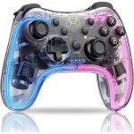 Manette switch sans fil transparente led rgb 10 couleurs gyroscope  6 axes contrleur pour switch / ...