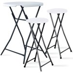 Table haute pliante et tabourets hauts pliants - mob event pro - blanc - acier et pehd - diam. 80cm - ... Table haute pliante et tabourets hauts pliants - mob event pro - blanc - acier et pehd - diam. 80cm - ...