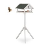 Relaxdays mangeoire d?extrieur pour oiseaux support toit rsistant aux intempries bois hlp 120x62x55 ...