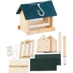 Mangeoire � oiseaux - royal gardineer - 11 pi�ces - bois de sapin - silo en treillis m�tallique - ext�rieur ...