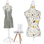 Relaxdays mannequin de couture fminin hauteur rglable jusqu 167cm taille 34 - 38 buste dco pour ...