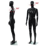 Mannequin homme corps complet base verre noir brillant 185 cm lvd