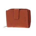 Mano porte - monnaie marron en cuir pour femme - donna giulia zip wallet cognac 182615