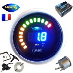 Manomtre vega pression turbo - 1  2 bars numrique et leds 52 mm marque franaise