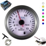Manomtre - vega - pression turbo - plage - 1  2 bars - 7 couleurs - 52 mm