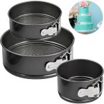 Manqué à charnière moule à gâteau rond gâteaux à charnière rond lot de 3 antiadhésif moule à manqué démontable ... Manqué à charnière moule à gâteau rond gâteaux à charnière rond lot de 3 antiadhésif moule à manqué démontable ...