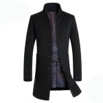 Manteau caban classique en laine pour homme et femme - noir