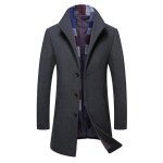 Manteau caban homme en laine gris - col revers charpe dmontable - marque x - modle y - hiver - 30. ...