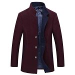 Manteau caban - hugo - automne - hiver - laine rouge - 2 poches int�rieures - simple boutonnage