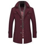 Manteau caban en laine - funmoon - bleu marine - �charpe amovible - 2 poches lat�rales - automne - hiver ...