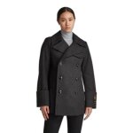 Manteau caban mi - long en laine femme g - star - shadow htr - noir