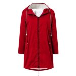 Manteau caban pardessus femme - funmoon - hiver chaud impermable  capuche coupe - vent - rouge