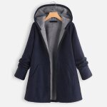 Manteau caban pardessus femmes funmoon - hiver chaud outwear lattice capuche poches vintage oversize ...