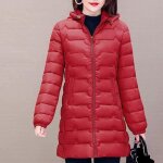 Manteau caban pardessus femme funmoon - hiver solide imprim� - rouge