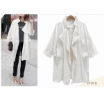 Manteau caban pardessus pour femmes funmoon - manches longues - coupe - vent - poches - blanc