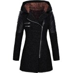 Manteau caban pardessus femmes - funmoon - slim chaud pais - noir - adulte - femme