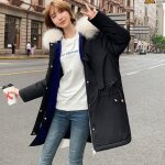 Manteau caban pardessus femme - funmoon - vtement  manches longues en coton rembourr - noir