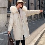 Manteau caban pardessus femme - funmoon - vtement  manches longues en coton rembourr - poches bandage ...