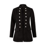 Manteau caban pardessus femmes hiver chaud vintage funmoon - noir