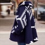 Manteau caban pardessus funmoon - bouton de poche  manches longues - imprimer capuche - thicker outwear ...