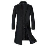 Manteau caban pardessus trench casual homme funmoon - noir
