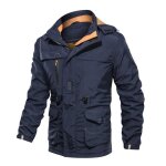 Manteau caban pardessus vintage automne hiver hommes zipper solide � capuchon