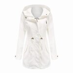 Manteau à capuche avec fermeture éclair - marque - modèle - automne et hiver - femme - blanc Manteau à capuche avec fermeture éclair - marque - modèle - automne et hiver - femme - blanc