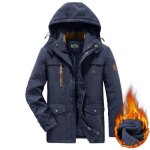 Manteau capuche homme hiver chaud doubl polaire casual veste epaisse confortable grande taille couleur ...