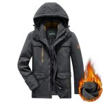 Manteau capuche homme hiver chaud doubl polaire casual veste epaisse confortable grande taille couleur ...