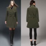 Manteau - chic - mi - long - paulette - vert - hiver chaud