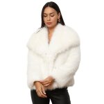 Manteau court fourr - marque - modle - blanc - femme