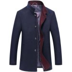 Manteau court en laine homme col montant automne - hiver casual veste elegant couleur unie - bleu marine ... Manteau court en laine homme col montant automne - hiver casual veste elegant couleur unie - bleu marine ...