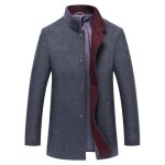 Manteau court en laine homme - gris - col montant - 42% laine - automne / hiver Manteau court en laine homme - gris - col montant - 42% laine - automne / hiver